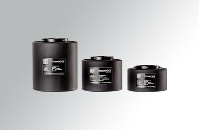 Isolated through bore slip rings on a gradient background.
