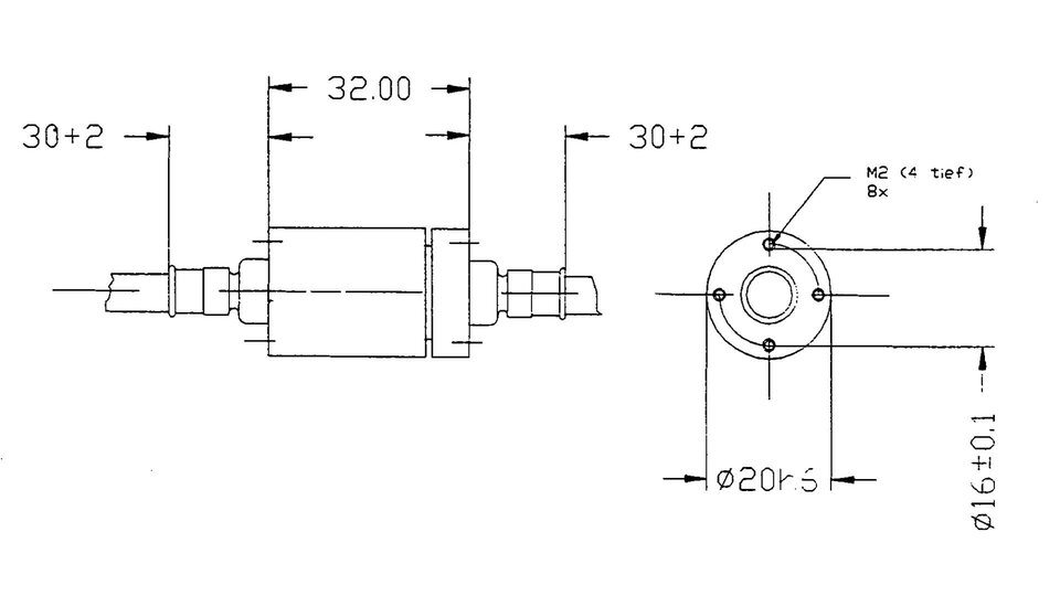 Sketch of the first fiber optic rotary union.