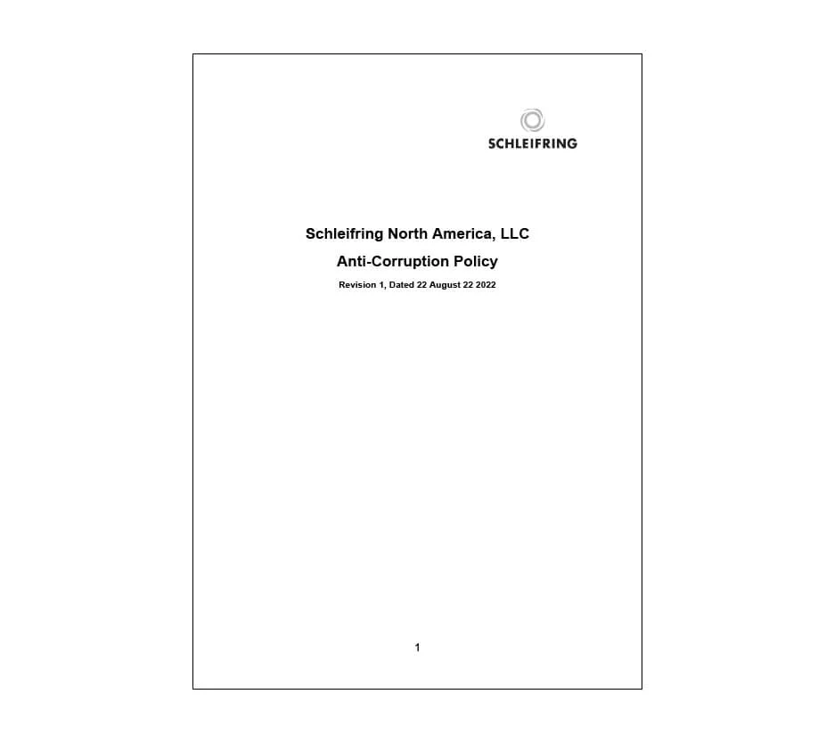 Anti Corruption Policy SCHLEIFRING North America