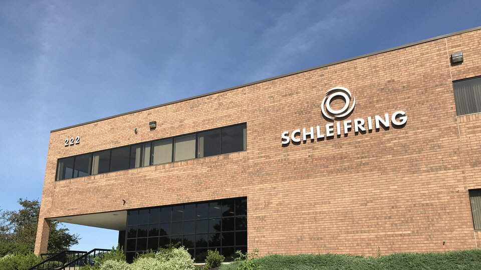 Exterior shot of SCHLEIFRING USA's new building.